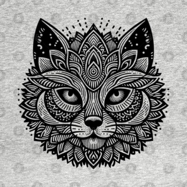 Mandala Cat by Desert Owl Designs